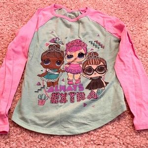 Girls small 6 6x lol surprise dolls t shirt long sleeve top glam girl fashion